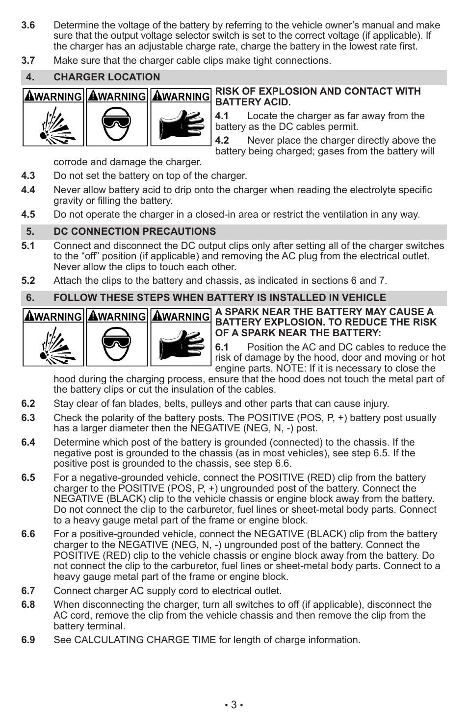 Schumacher AUTOMATIC BATTERY CHARGER XC75 User Manual | Page 4 / 29