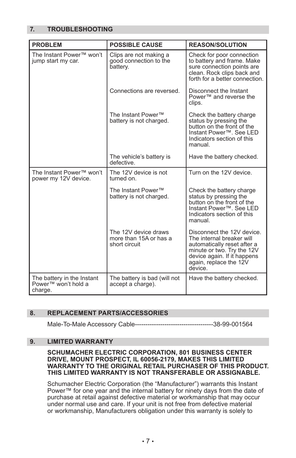 Schumacher IP-125C User Manual | Page 10 / 20