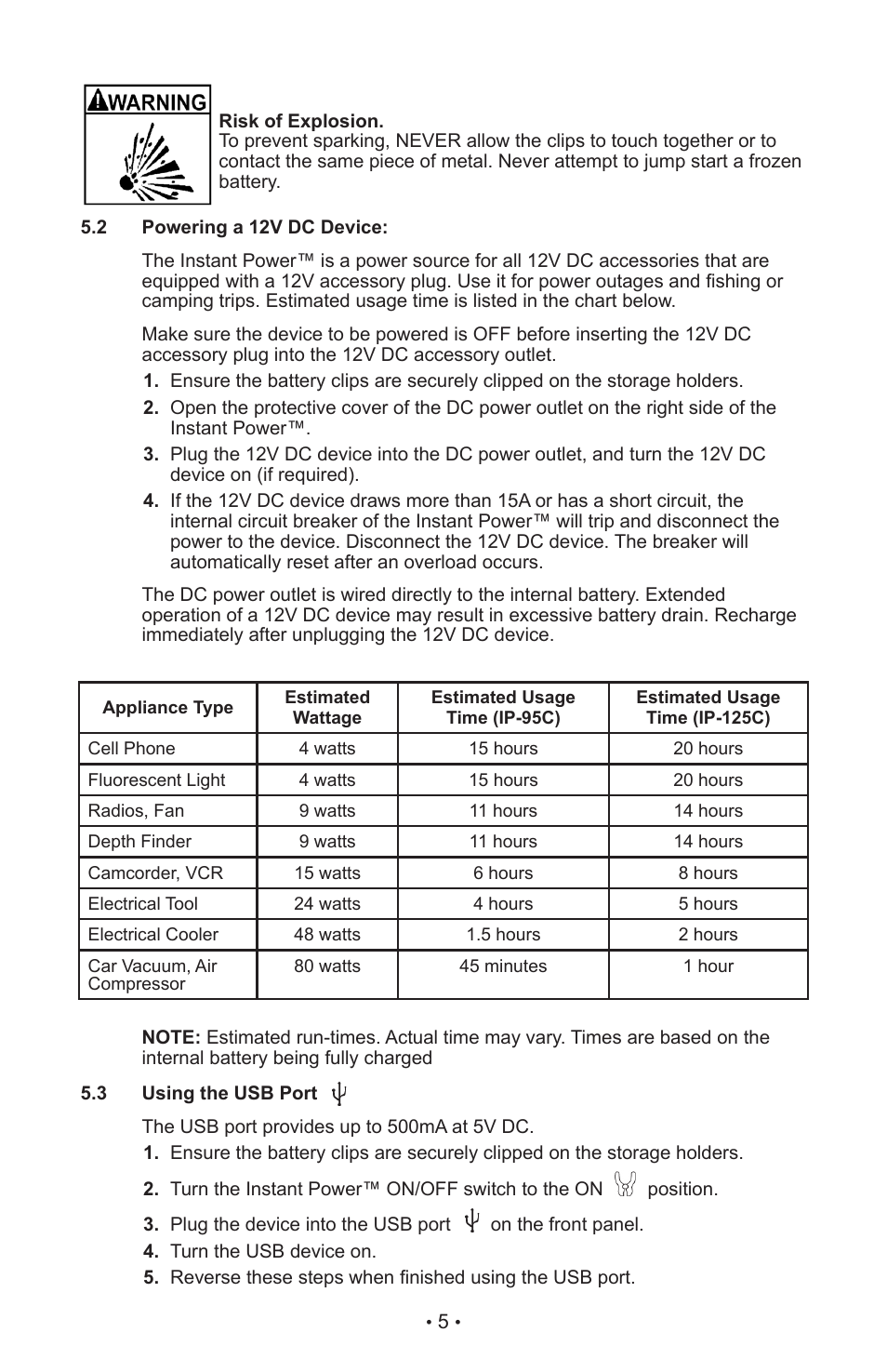 Schumacher IP-125C User Manual | Page 8 / 20