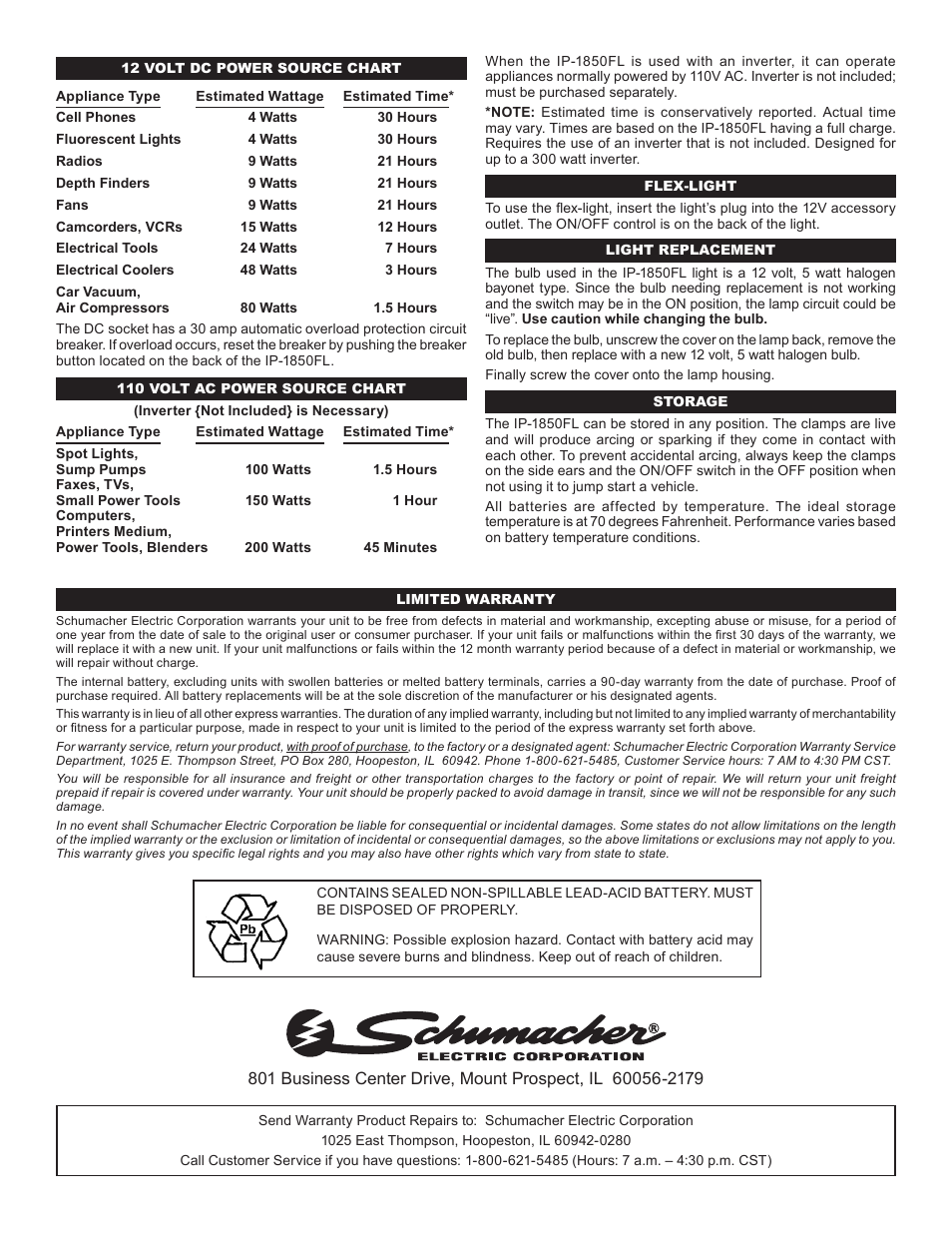 Schumacher Instant Power 00-99-000674 User Manual | Page 2 / 2