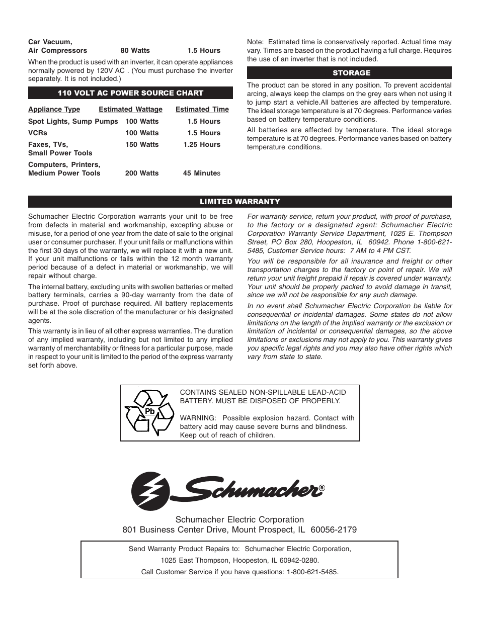 Schumacher IPD-1800 User Manual | Page 2 / 2