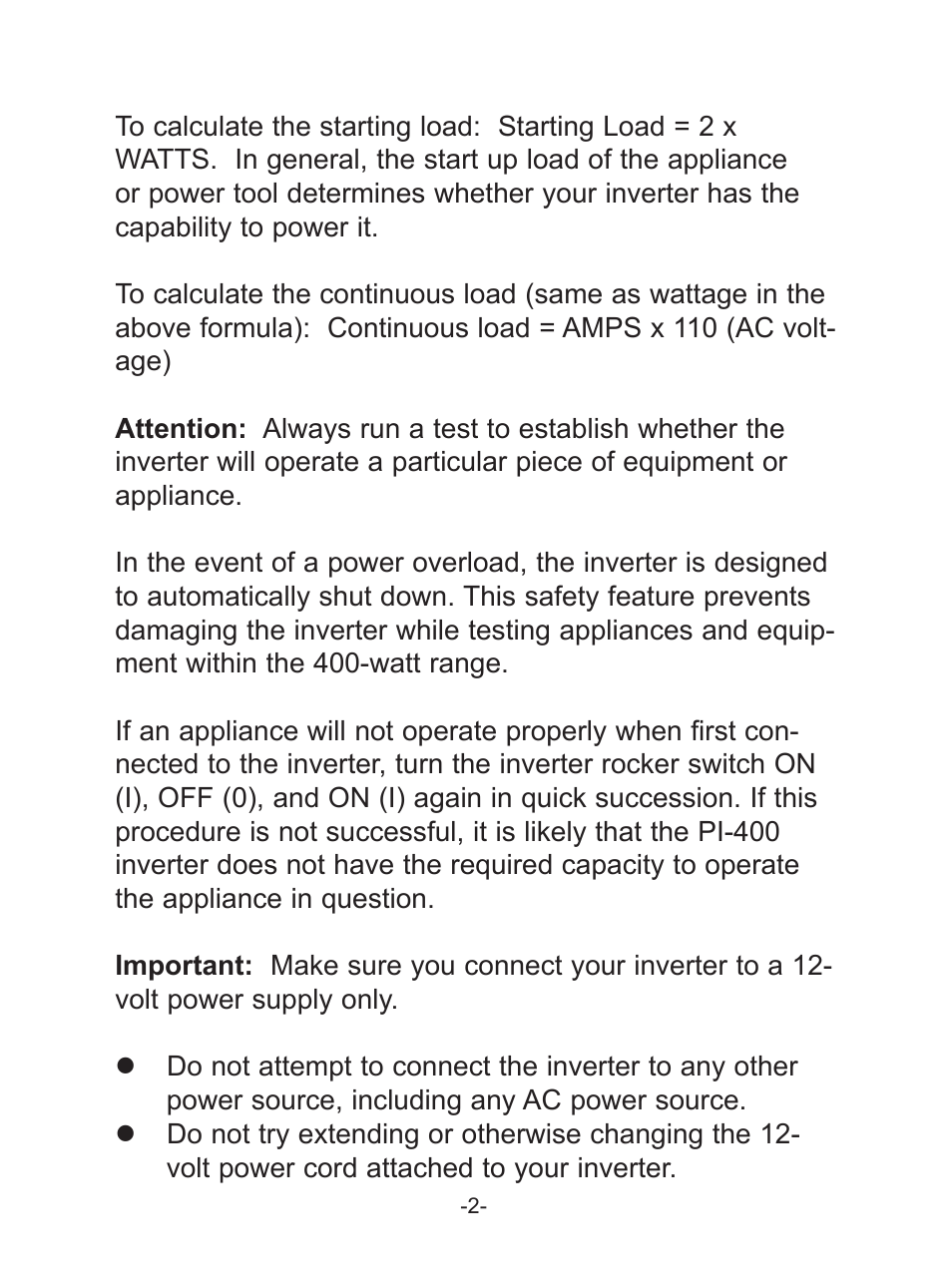 Schumacher PI-400 User Manual | Page 3 / 13