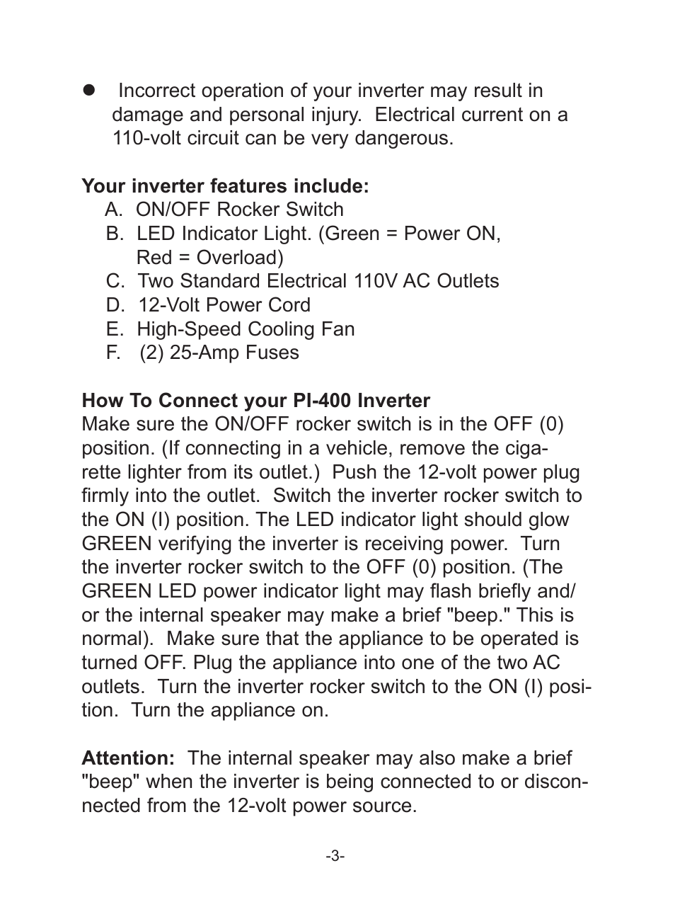 Schumacher PI-400 User Manual | Page 4 / 13