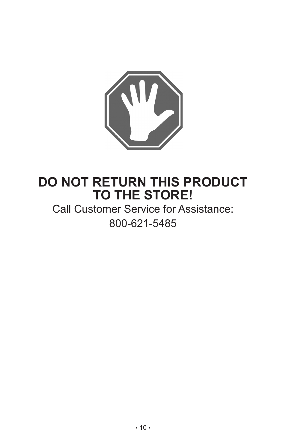 Do not return this product to the store | Schumacher INSTANT POWER Jump Starter and DC Power Source IP-125 User Manual | Page 14 / 40