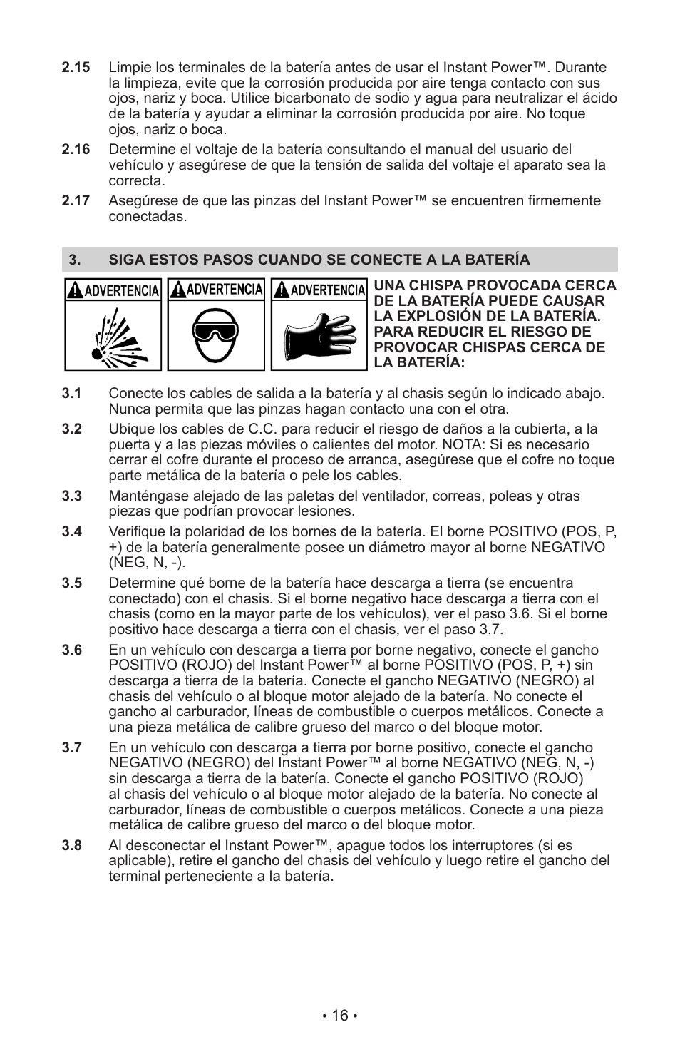 Schumacher INSTANT POWER Jump Starter and DC Power Source IP-125 User Manual | Page 20 / 40