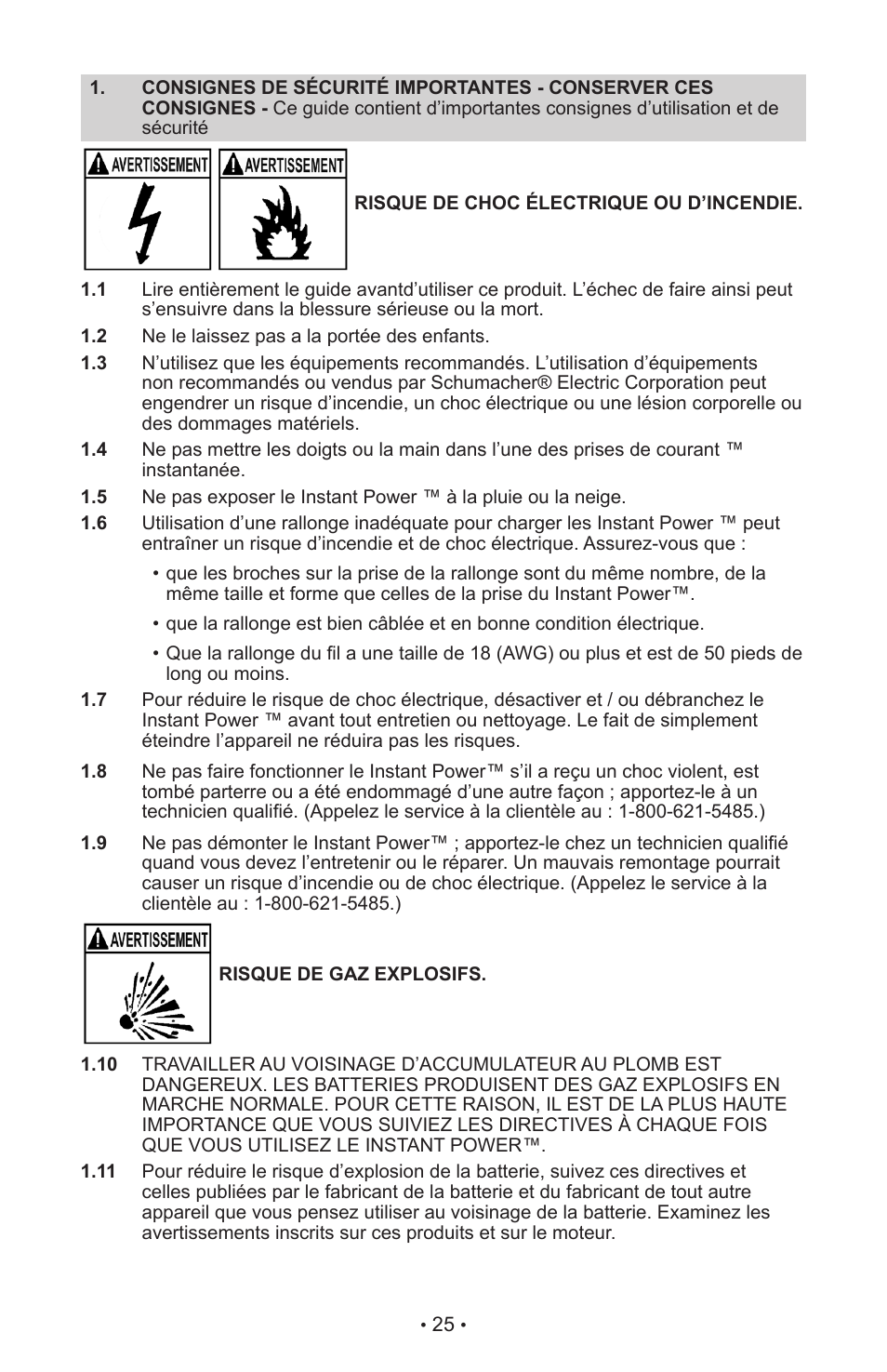 Schumacher INSTANT POWER Jump Starter and DC Power Source IP-125 User Manual | Page 29 / 40