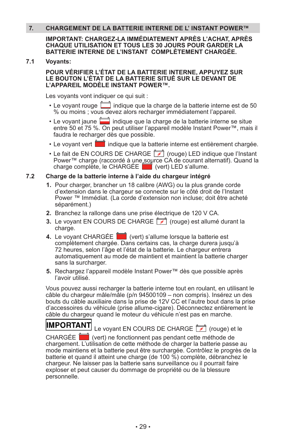 Schumacher INSTANT POWER Jump Starter and DC Power Source IP-125 User Manual | Page 33 / 40