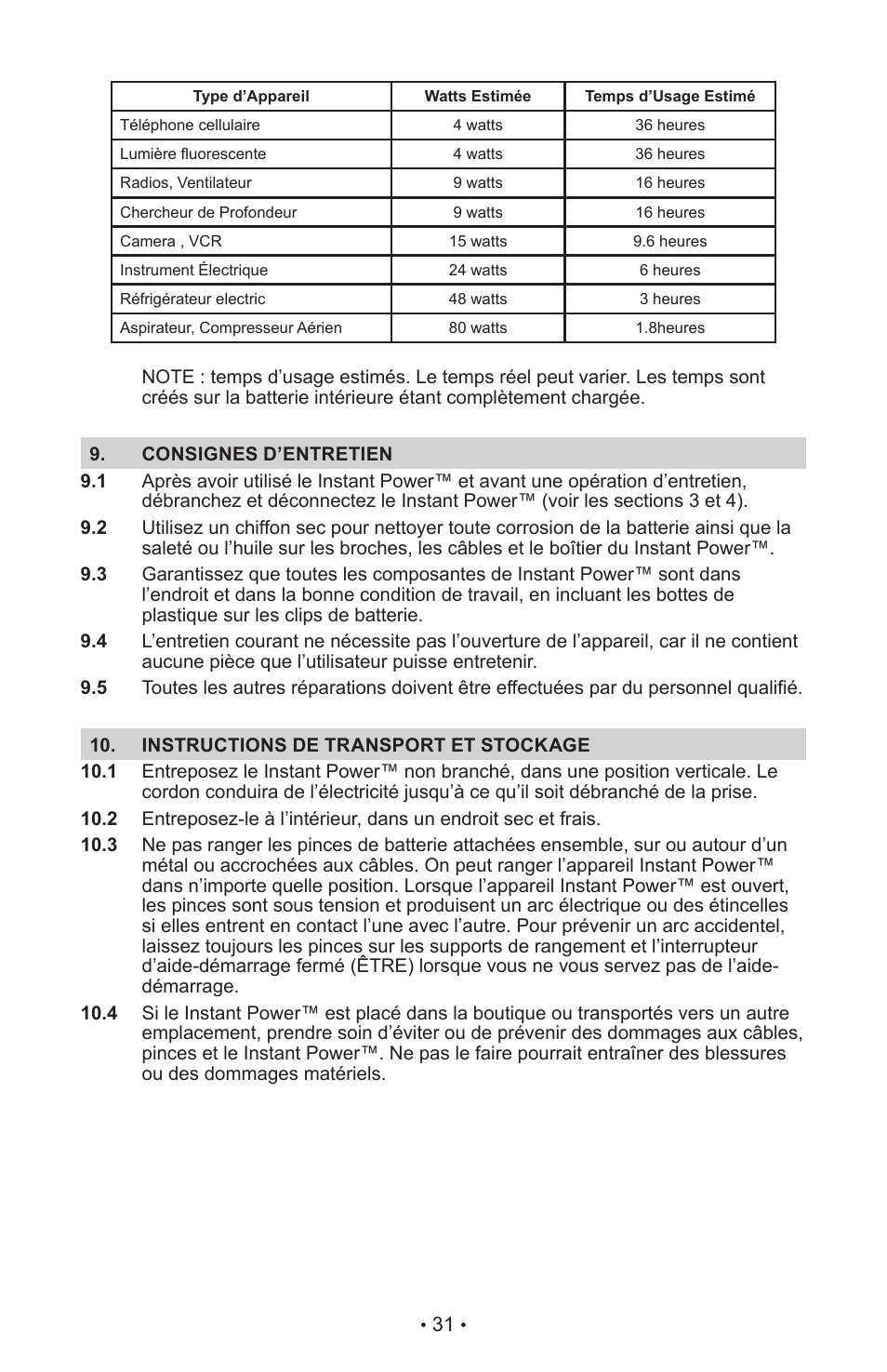 Schumacher INSTANT POWER Jump Starter and DC Power Source IP-125 User Manual | Page 35 / 40