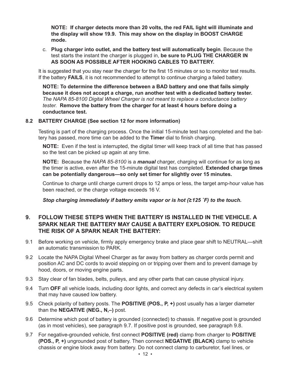 Schumacher 85-8100 User Manual | Page 12 / 56