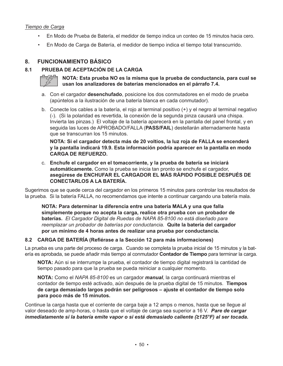 Schumacher 85-8100 User Manual | Page 50 / 56