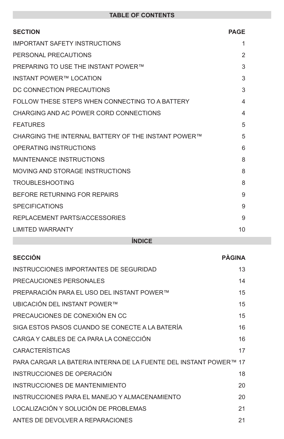 Schumacher IP-1875C User Manual | Page 3 / 40