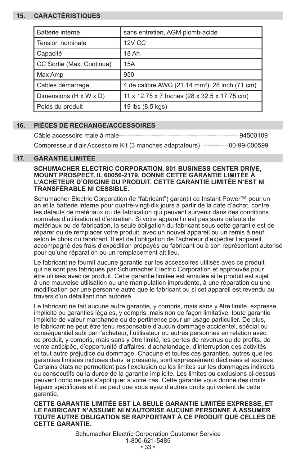 Schumacher IP-1875C User Manual | Page 37 / 40