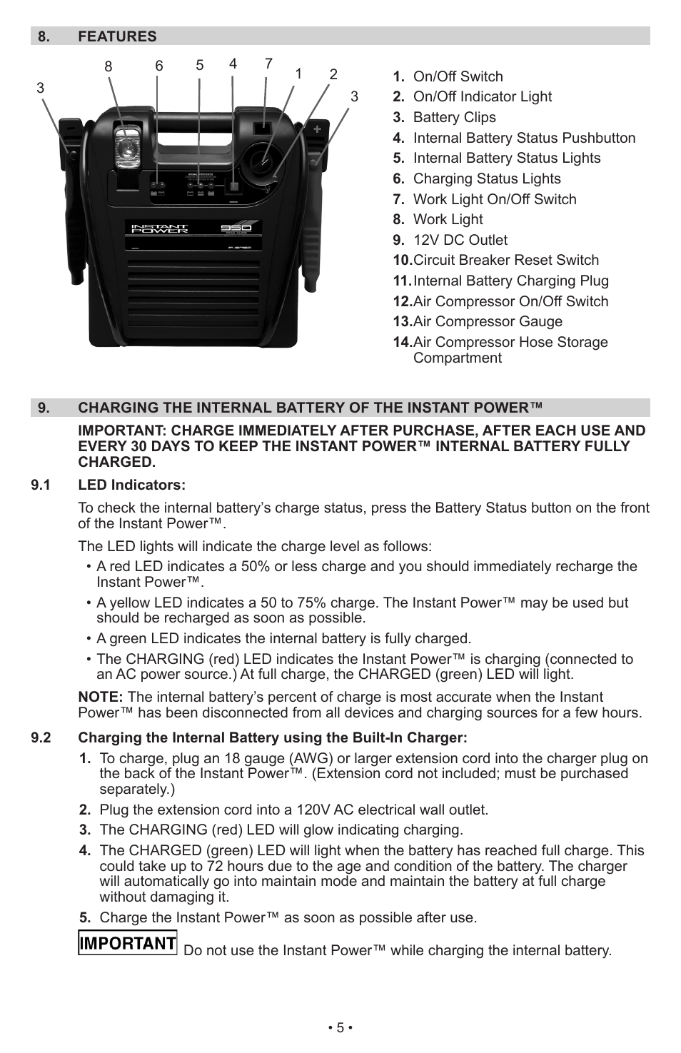 Schumacher IP-1875C User Manual | Page 9 / 40