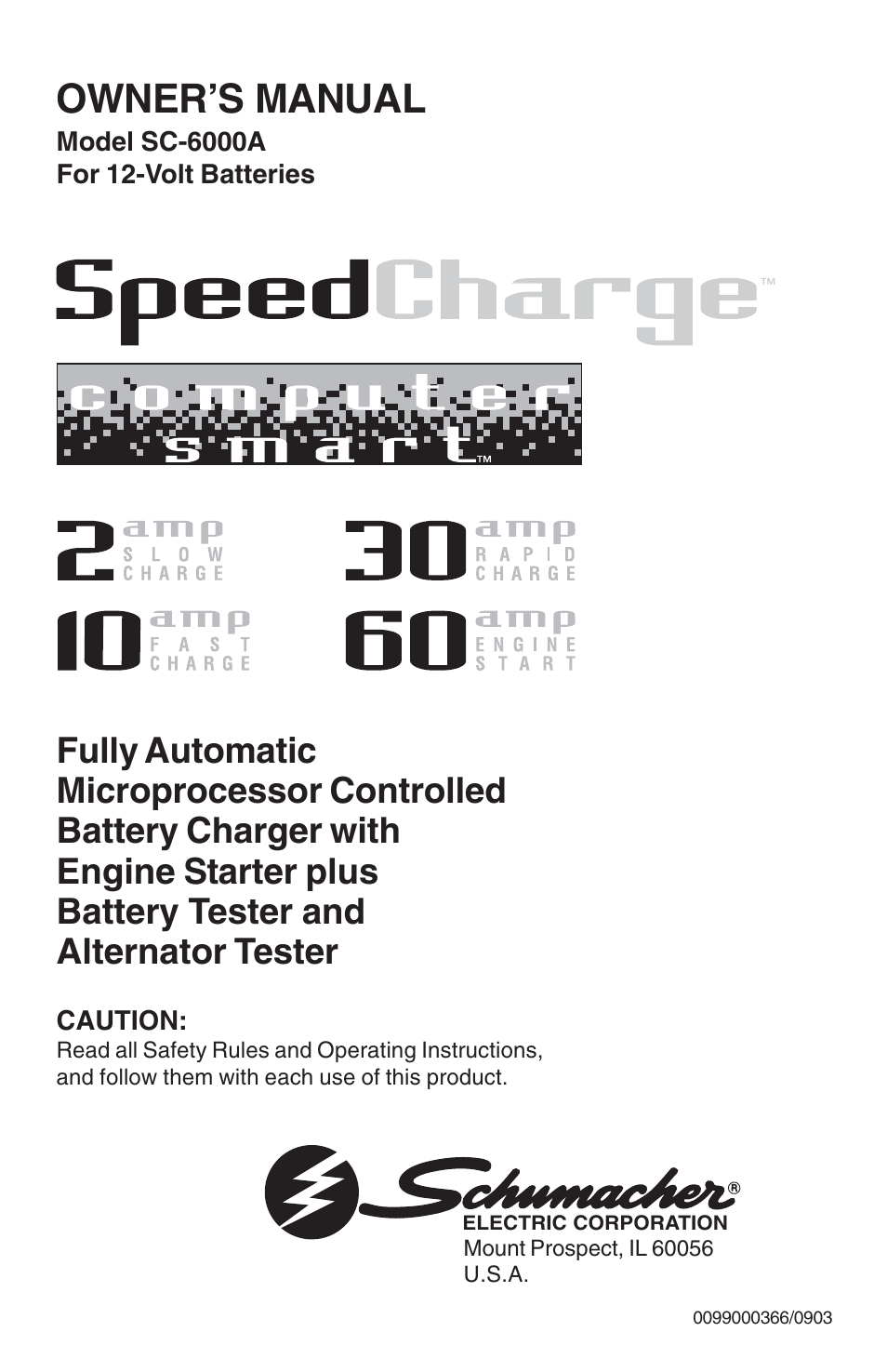 Schumacher SC-6000A User Manual | 16 pages