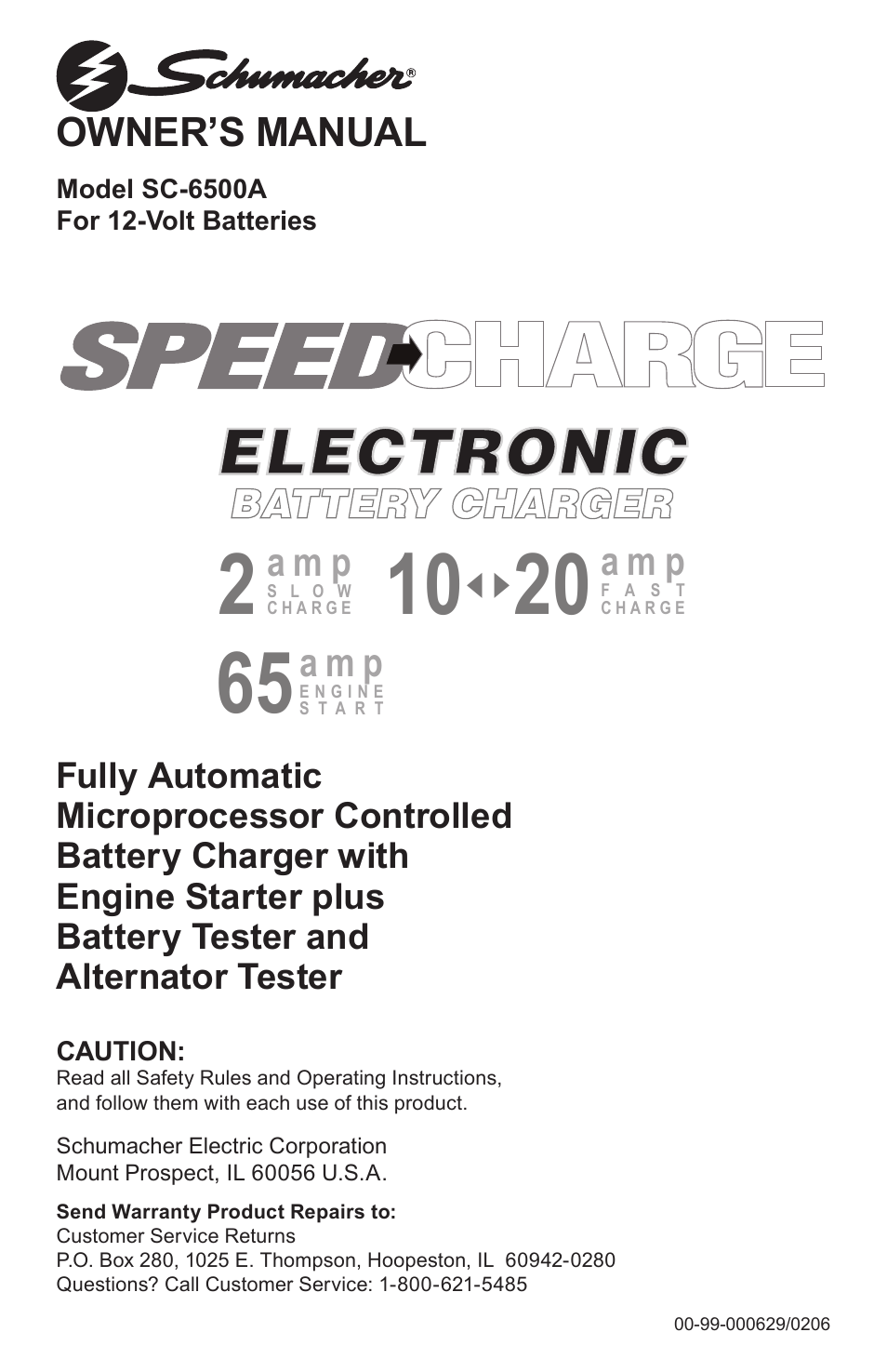 Schumacher SC-6500A User Manual | 32 pages