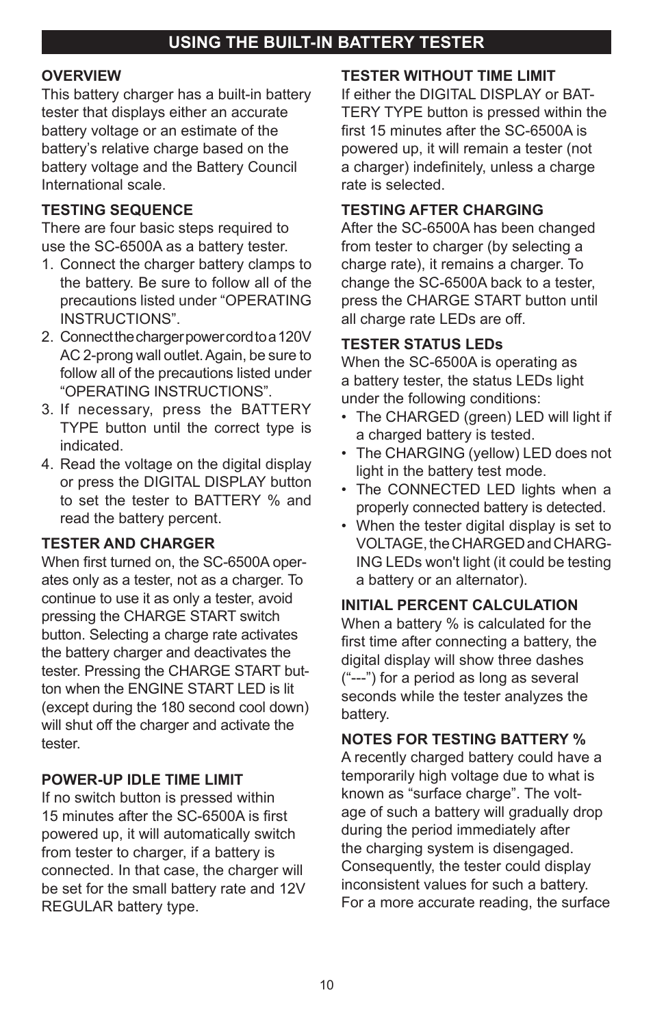 Schumacher SC-6500A User Manual | Page 11 / 32