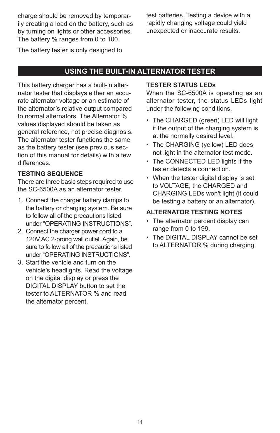 Schumacher SC-6500A User Manual | Page 12 / 32