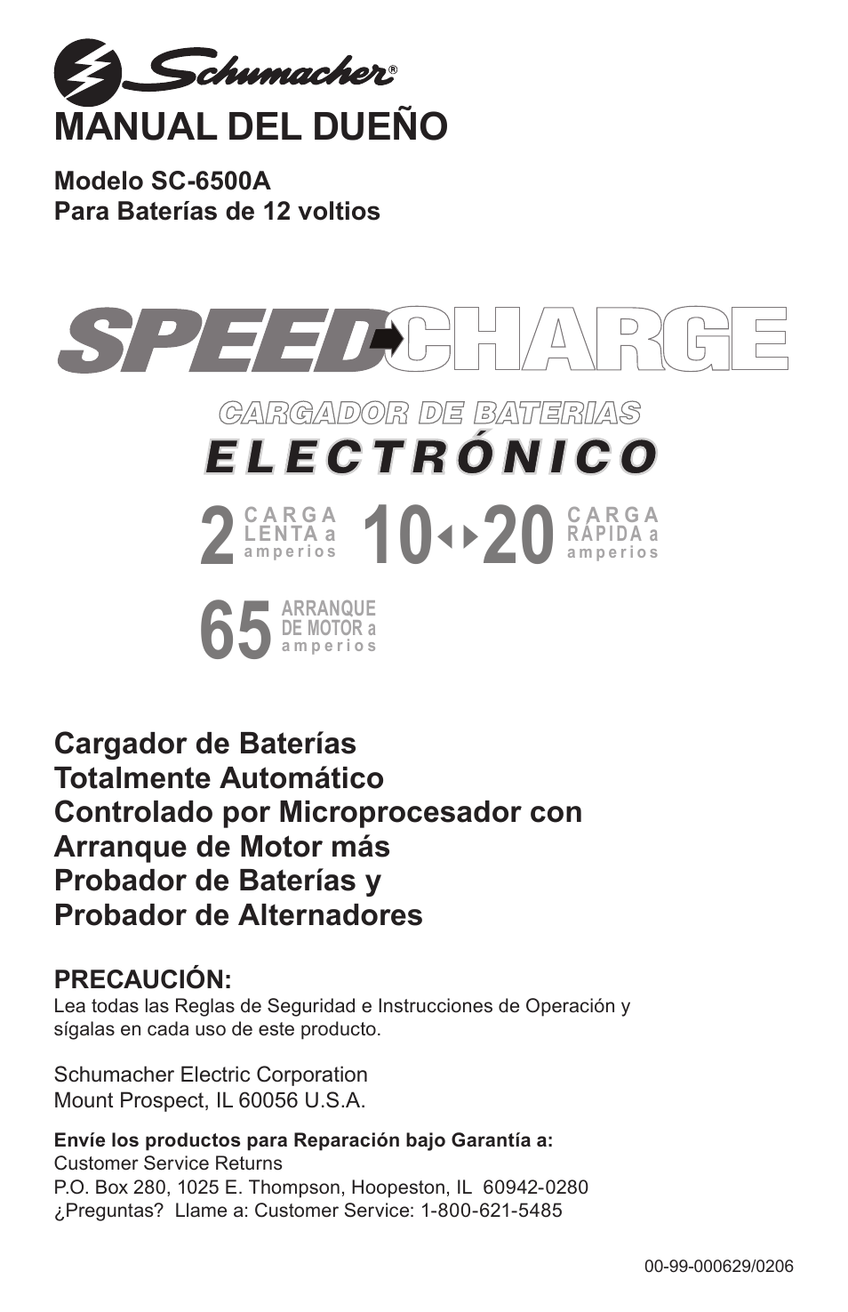 Manual del dueño | Schumacher SC-6500A User Manual | Page 17 / 32