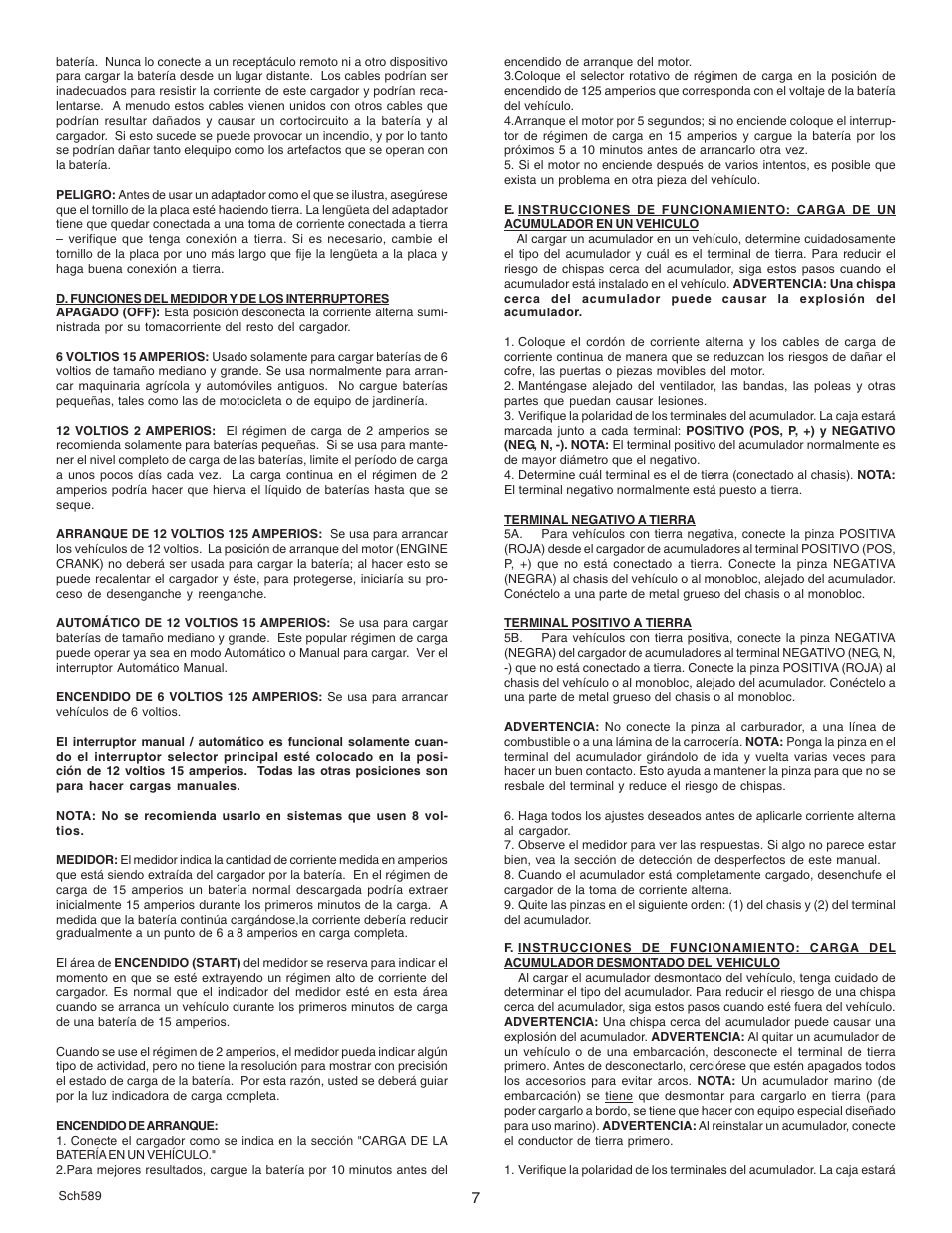 Schumacher SE-125A  ES User Manual | Page 7 / 8