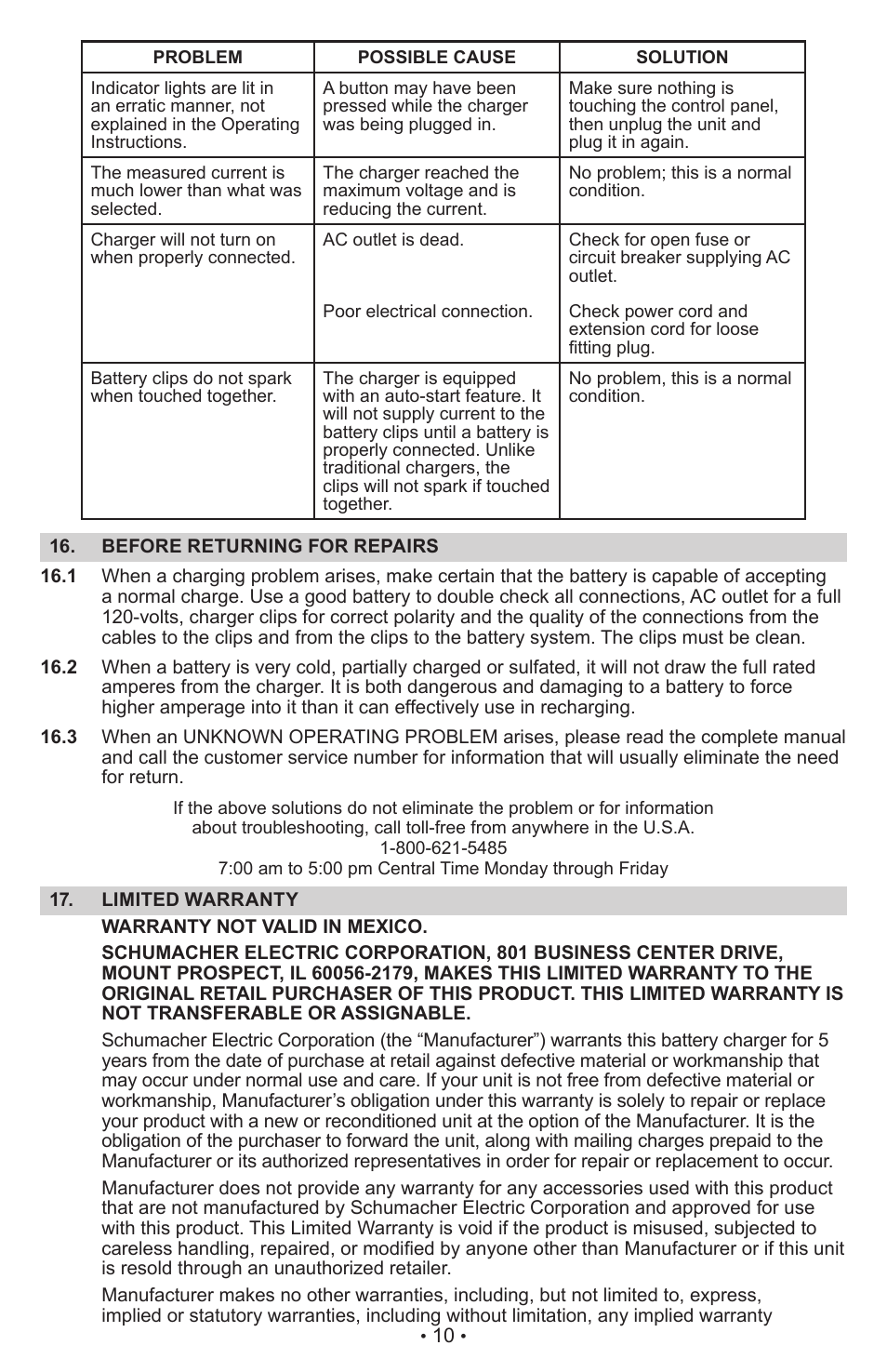 Schumacher XC10 User Manual | Page 11 / 26
