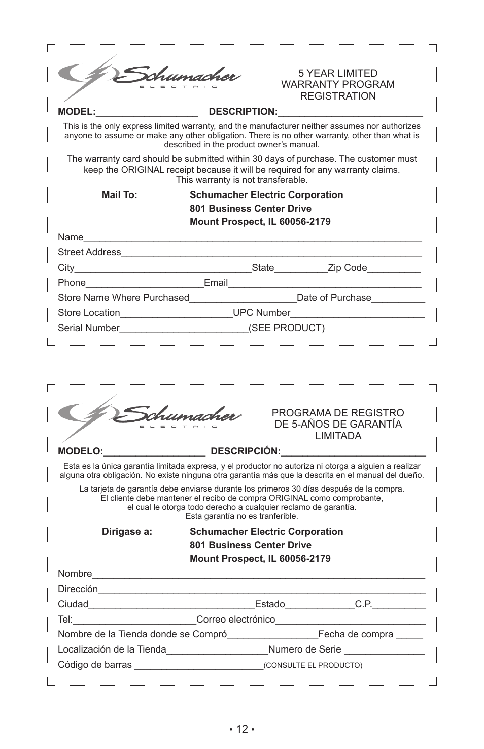Schumacher XC10 User Manual | Page 13 / 26