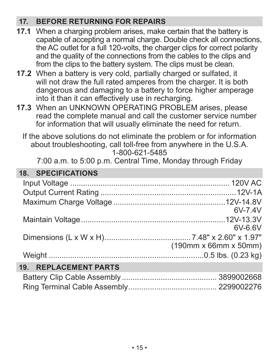 Schumacher Automatic SP2 User Manual | Page 16 / 39