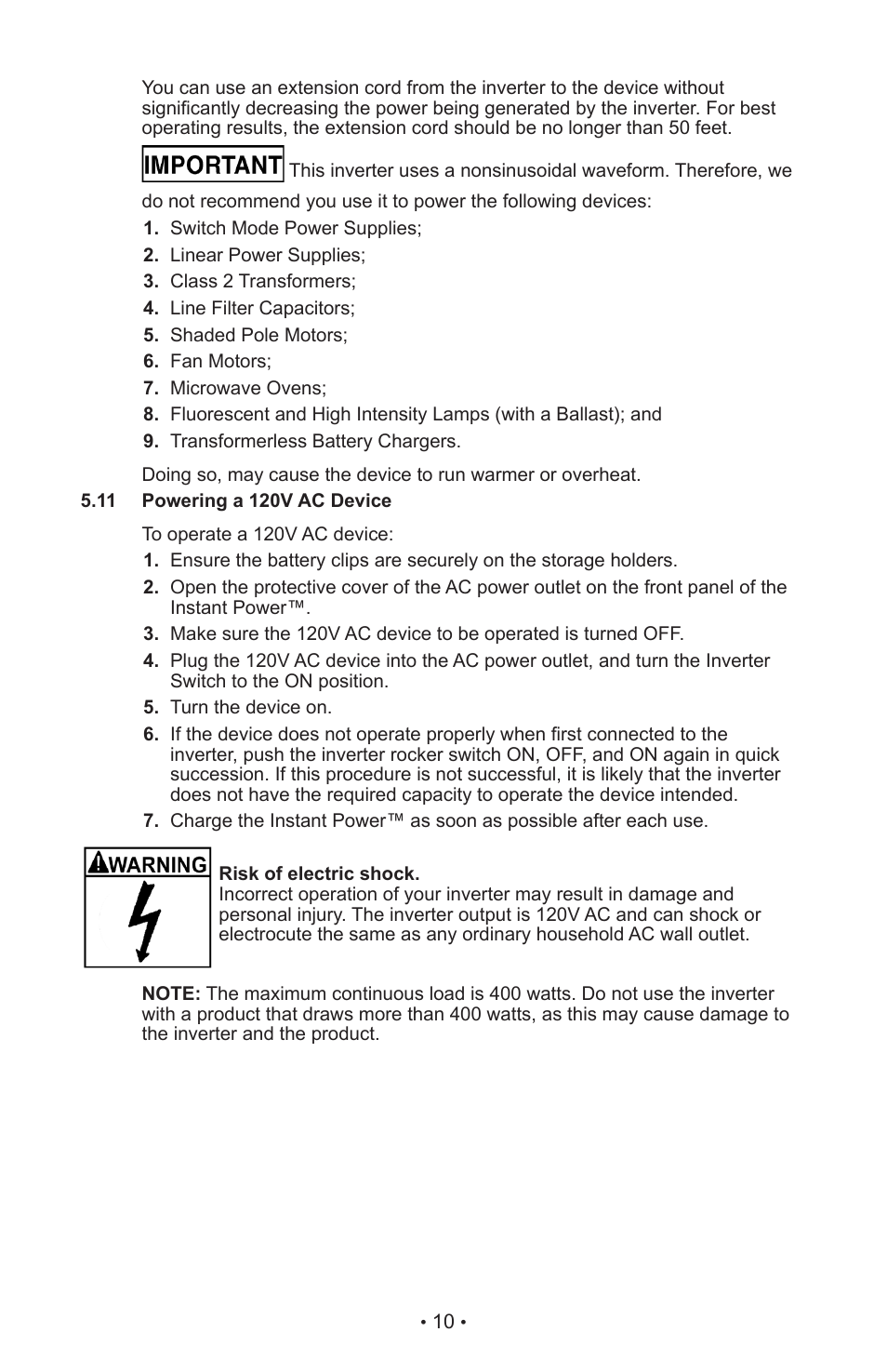 Schumacher XP2260 User Manual | Page 13 / 30