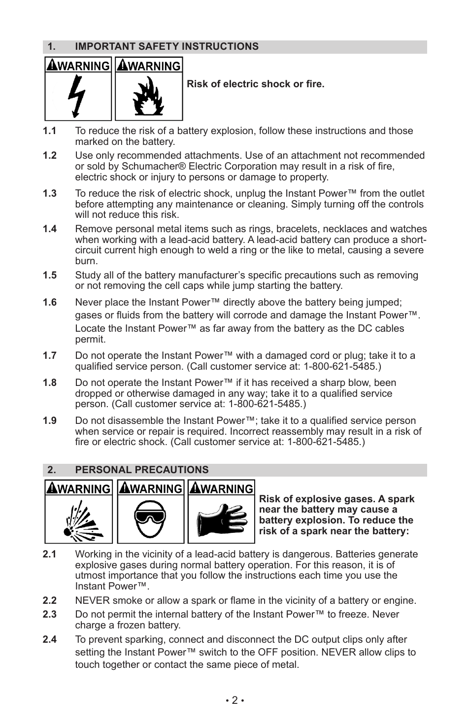 Schumacher XP2260 User Manual | Page 5 / 30