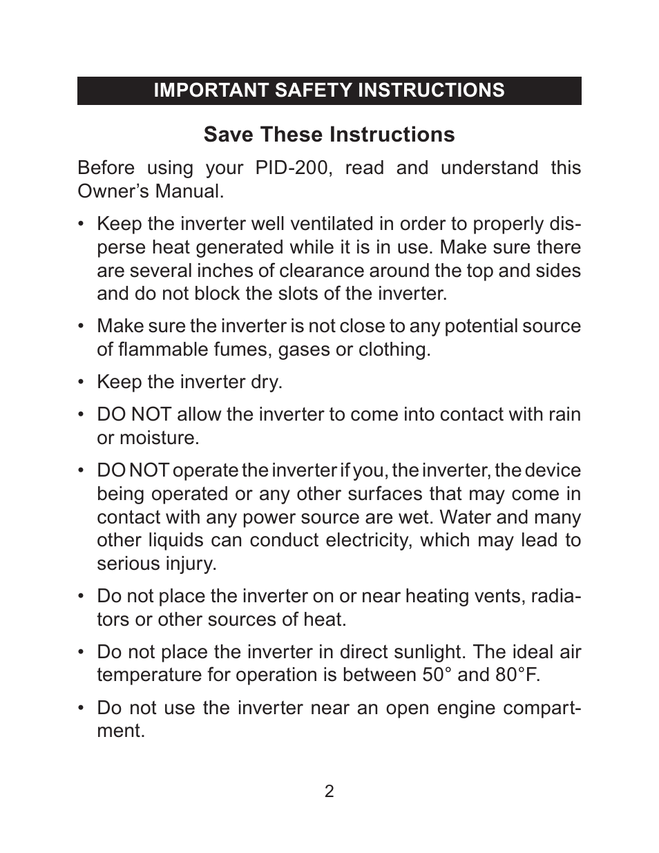 Schumacher PID-200 User Manual | Page 2 / 24