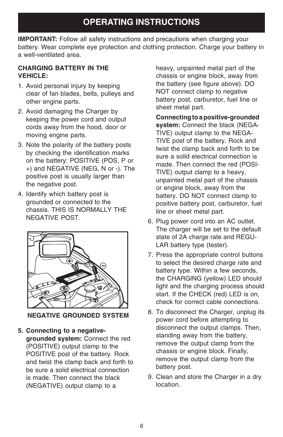 Operating instructions | Schumacher 10000A User Manual | Page 6 / 16