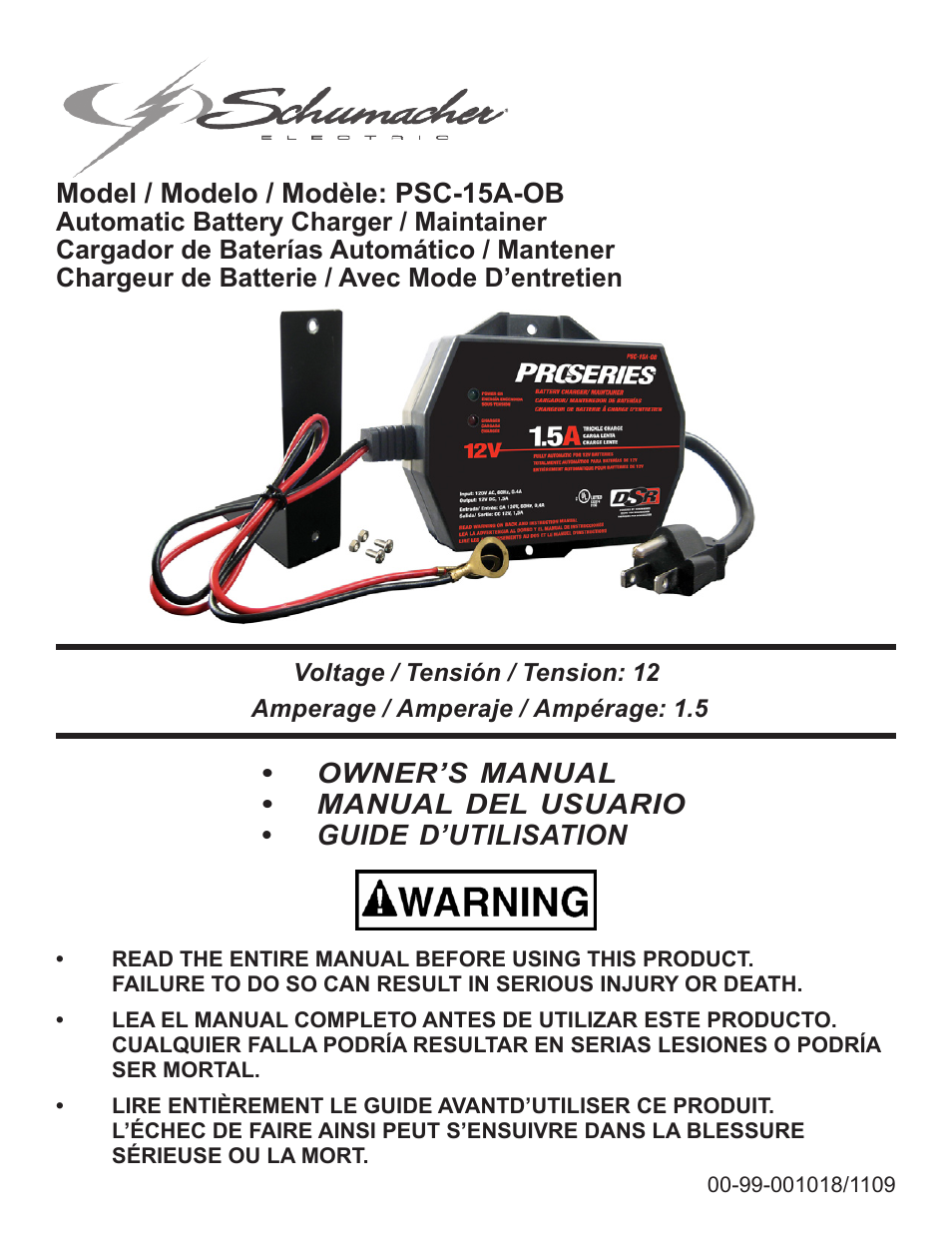 Schumacher Proseries PSC-15A-OB User Manual | 41 pages