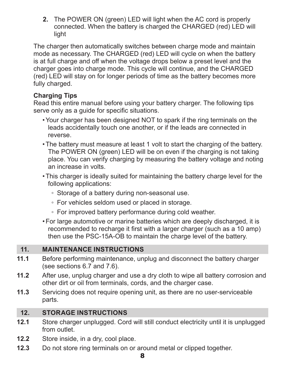 Schumacher Proseries PSC-15A-OB User Manual | Page 12 / 41