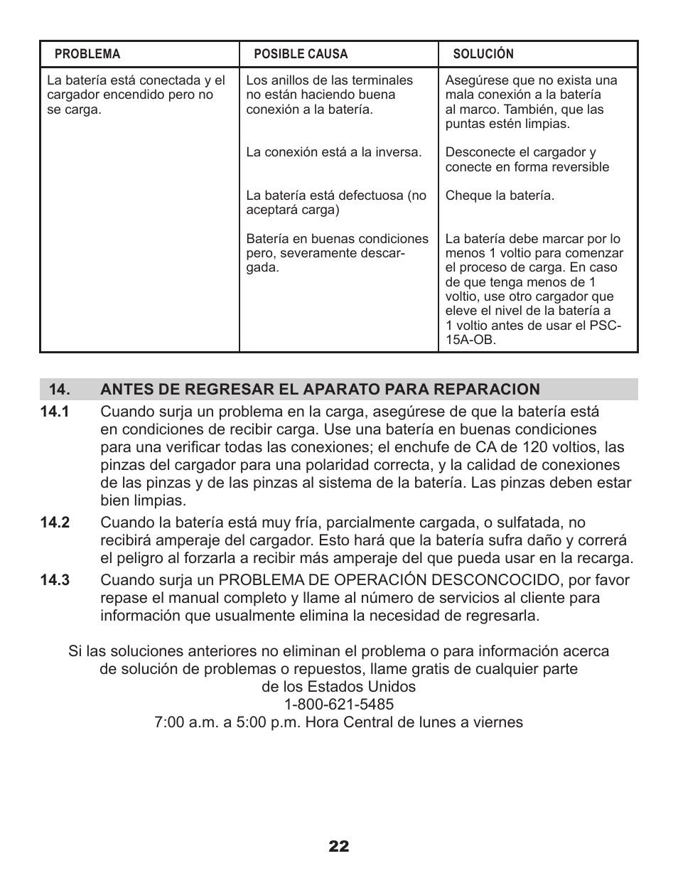 Schumacher Proseries PSC-15A-OB User Manual | Page 26 / 41