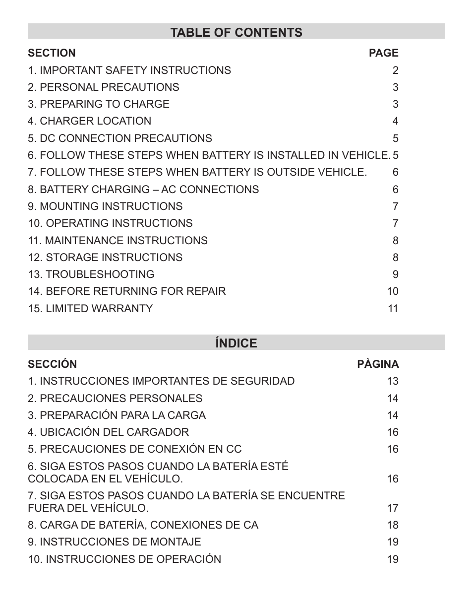 Schumacher Proseries PSC-15A-OB User Manual | Page 3 / 41