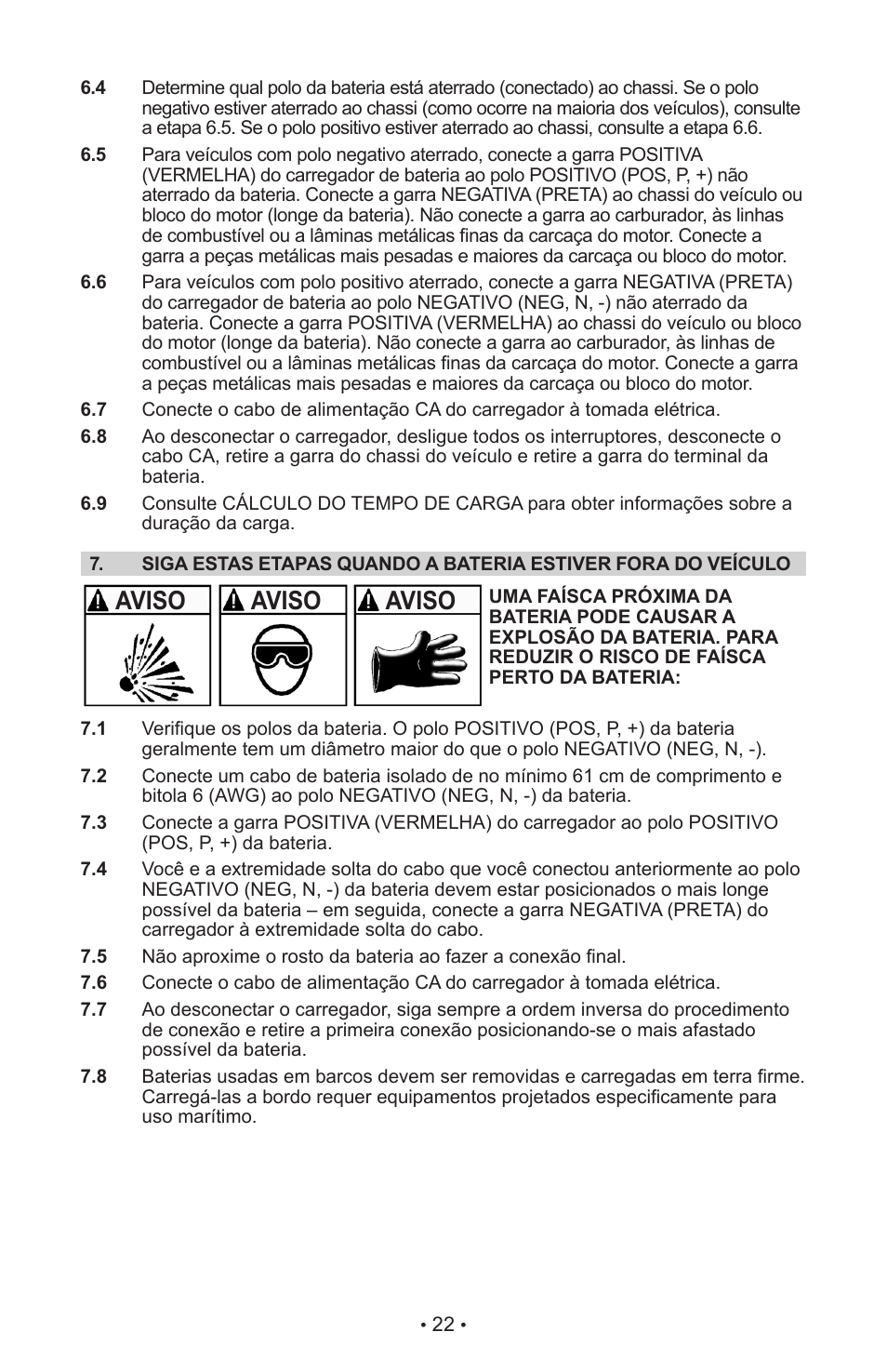 Aviso | Schumacher MANUAL DO USURIO SI-82-6 User Manual | Page 26 / 52