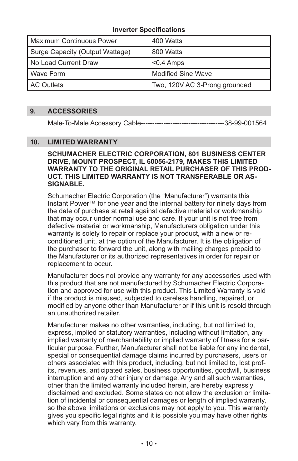 Schumacher 94026936 User Manual | Page 14 / 37