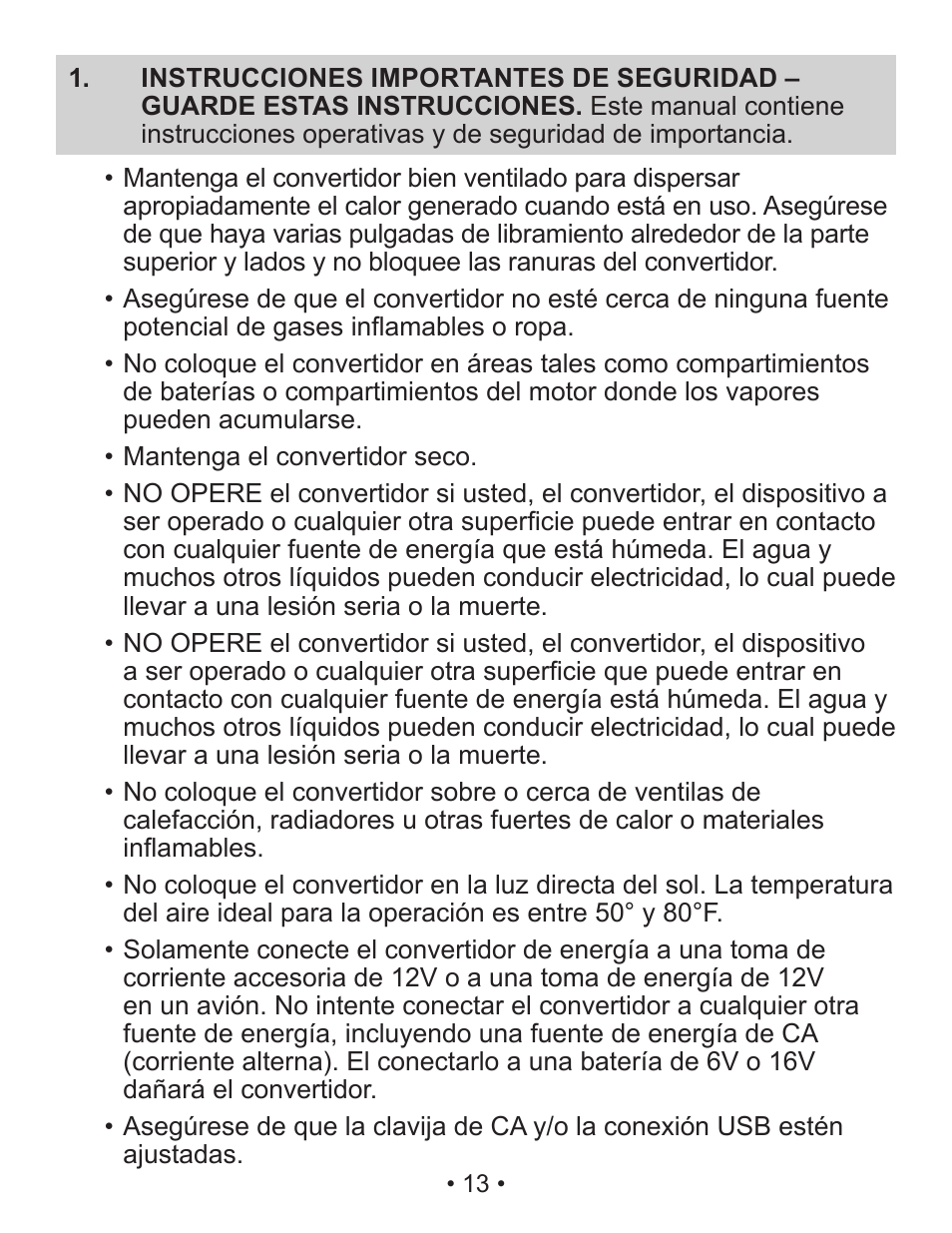 Schumacher PI-70 User Manual | Page 13 / 22