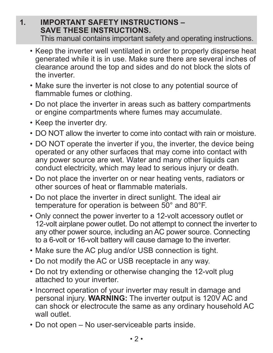 Schumacher PI-70 User Manual | Page 2 / 22