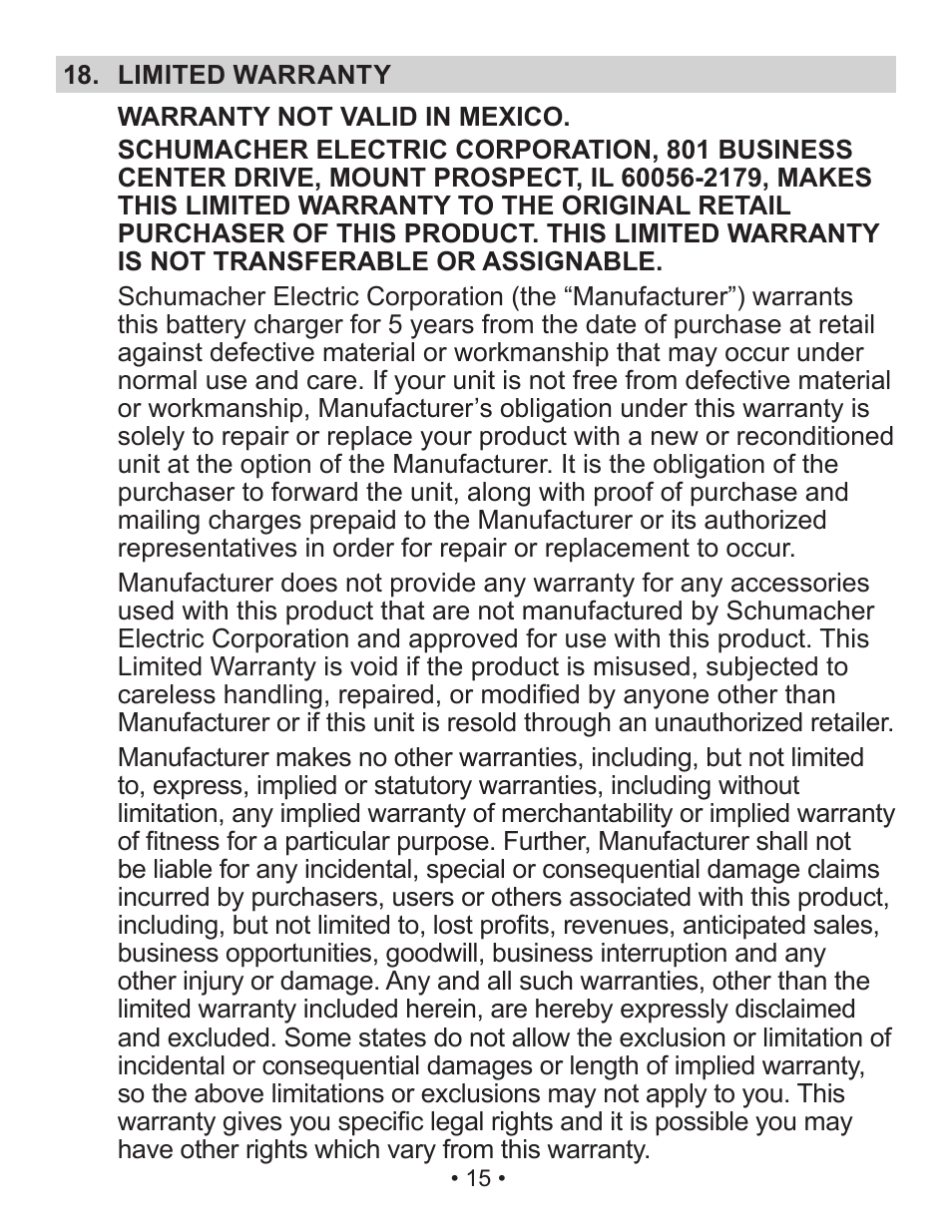 Schumacher SP3 User Manual | Page 15 / 35