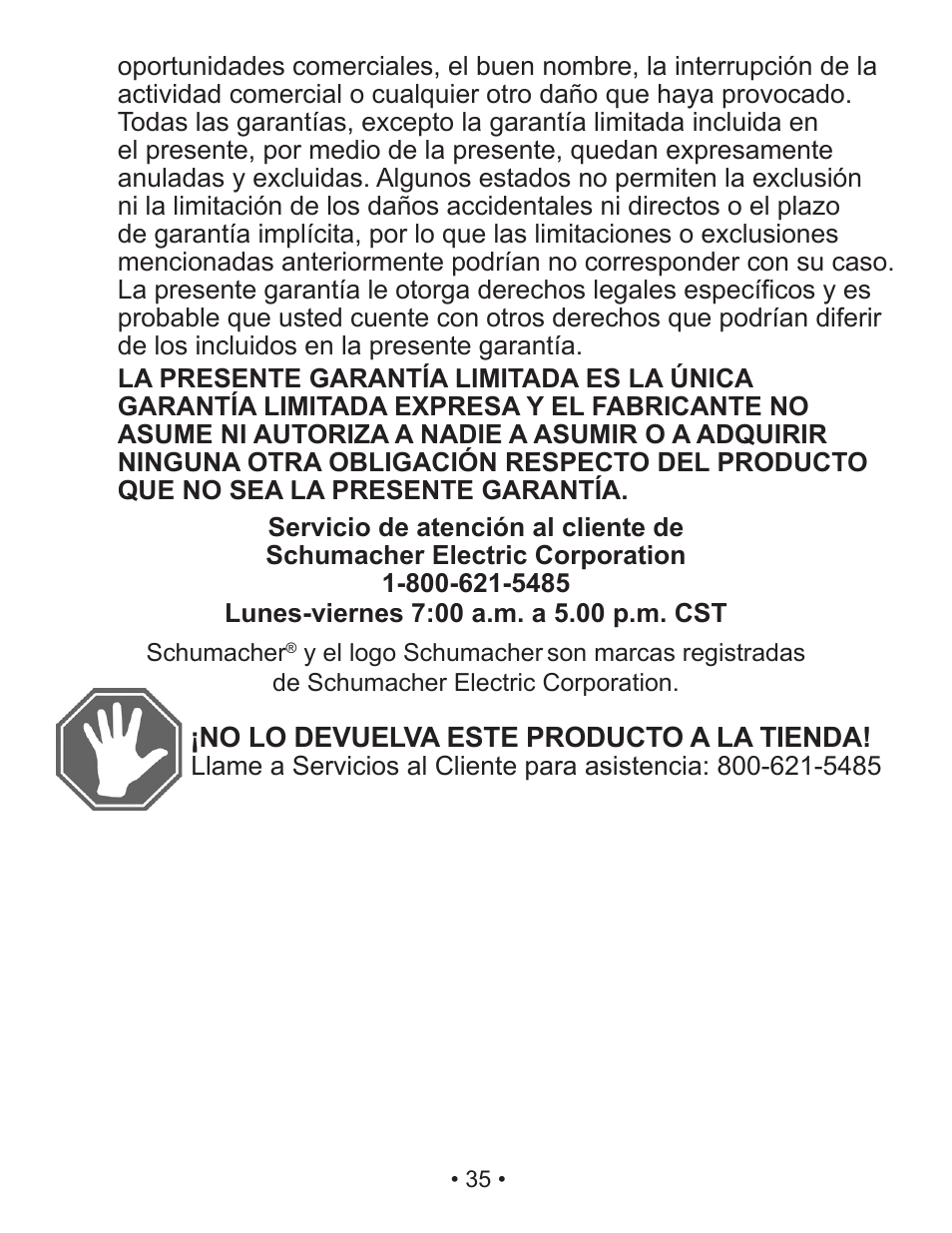 Schumacher SP3 User Manual | Page 35 / 35