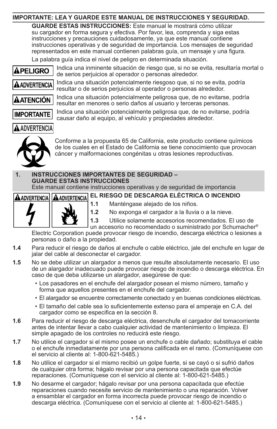 Advertencia | Schumacher Automatic SC-600A User Manual | Page 15 / 25
