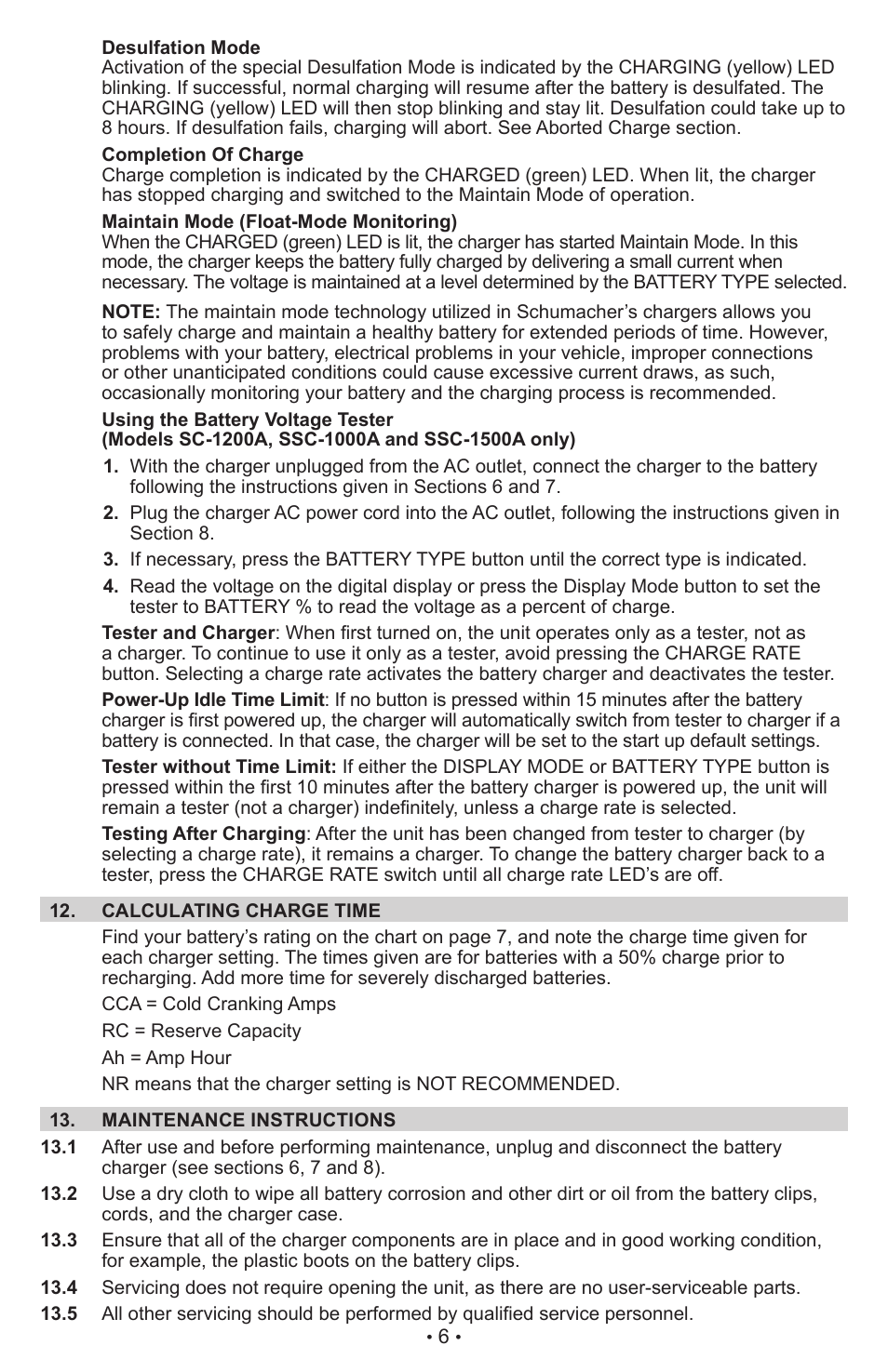 Schumacher Automatic SC-600A User Manual | Page 7 / 25