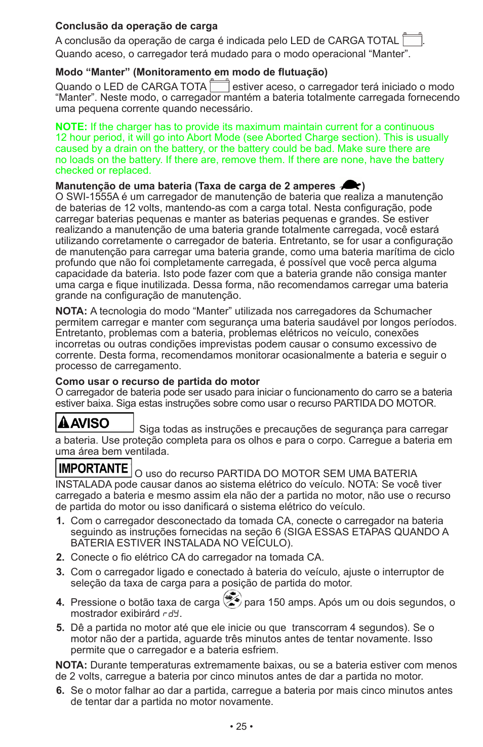 Schumacher Automatic SWI-1555A User Manual | Page 26 / 48