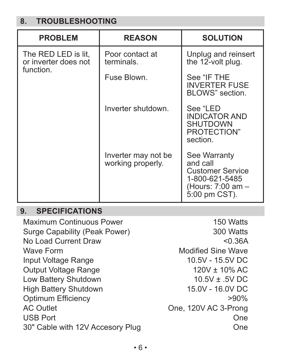 Schumacher PIC-150-USB User Manual | Page 7 / 31