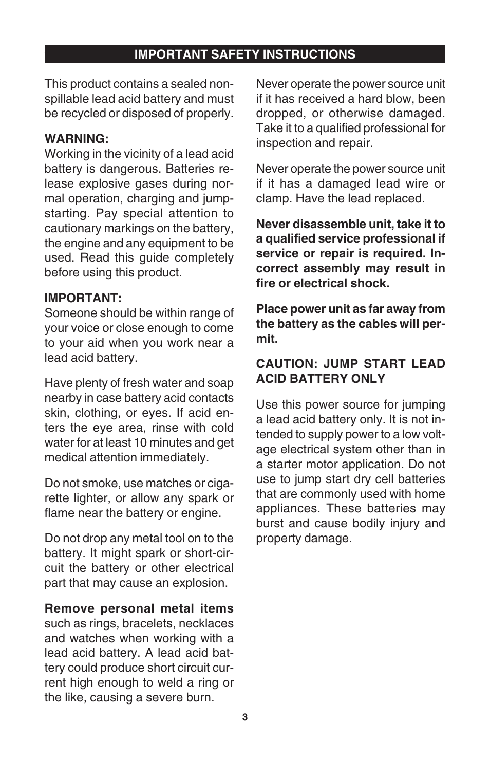 Schumacher PS-500-1A User Manual | Page 3 / 8