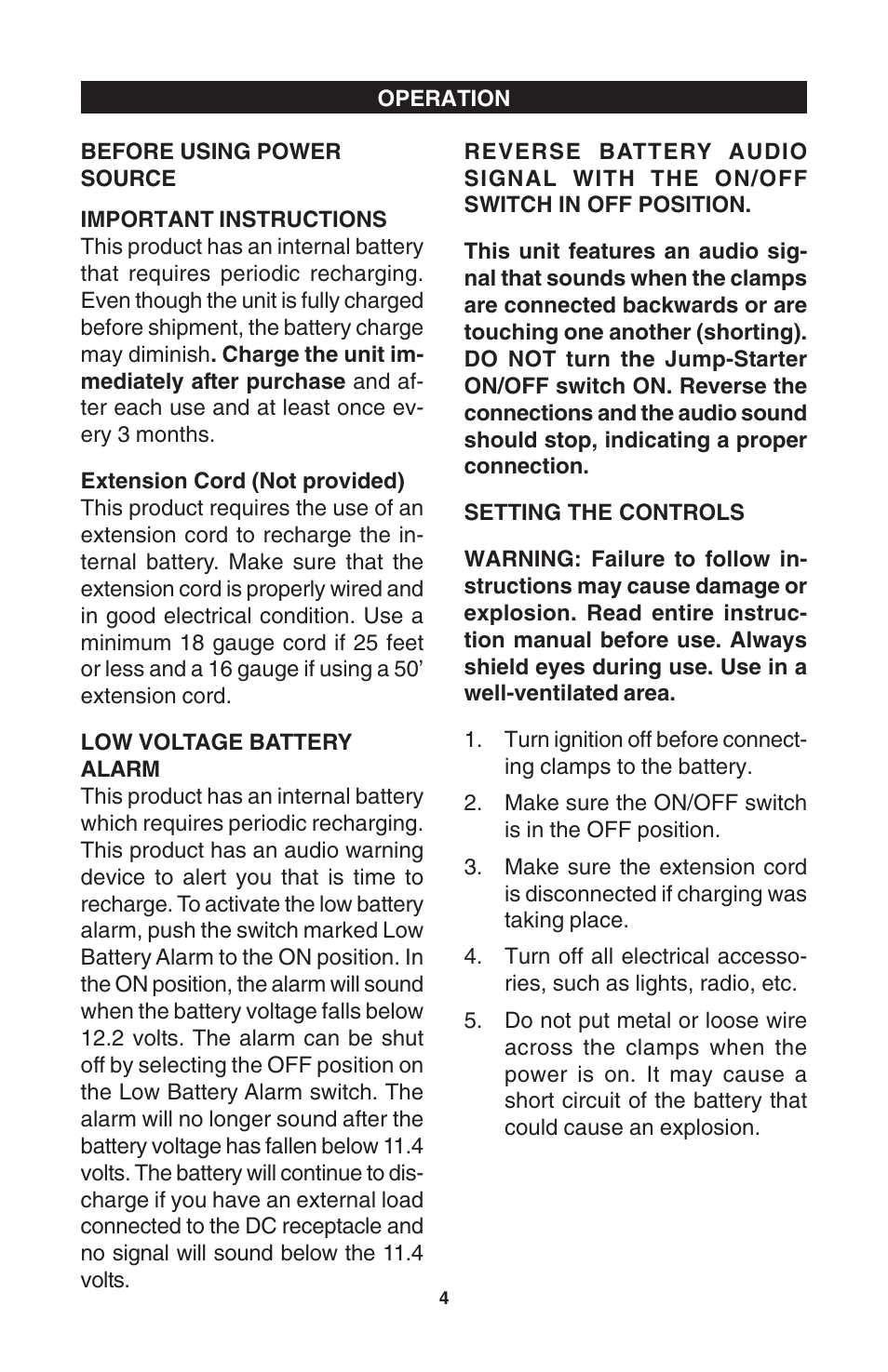 Schumacher PS-500-1A User Manual | Page 4 / 8