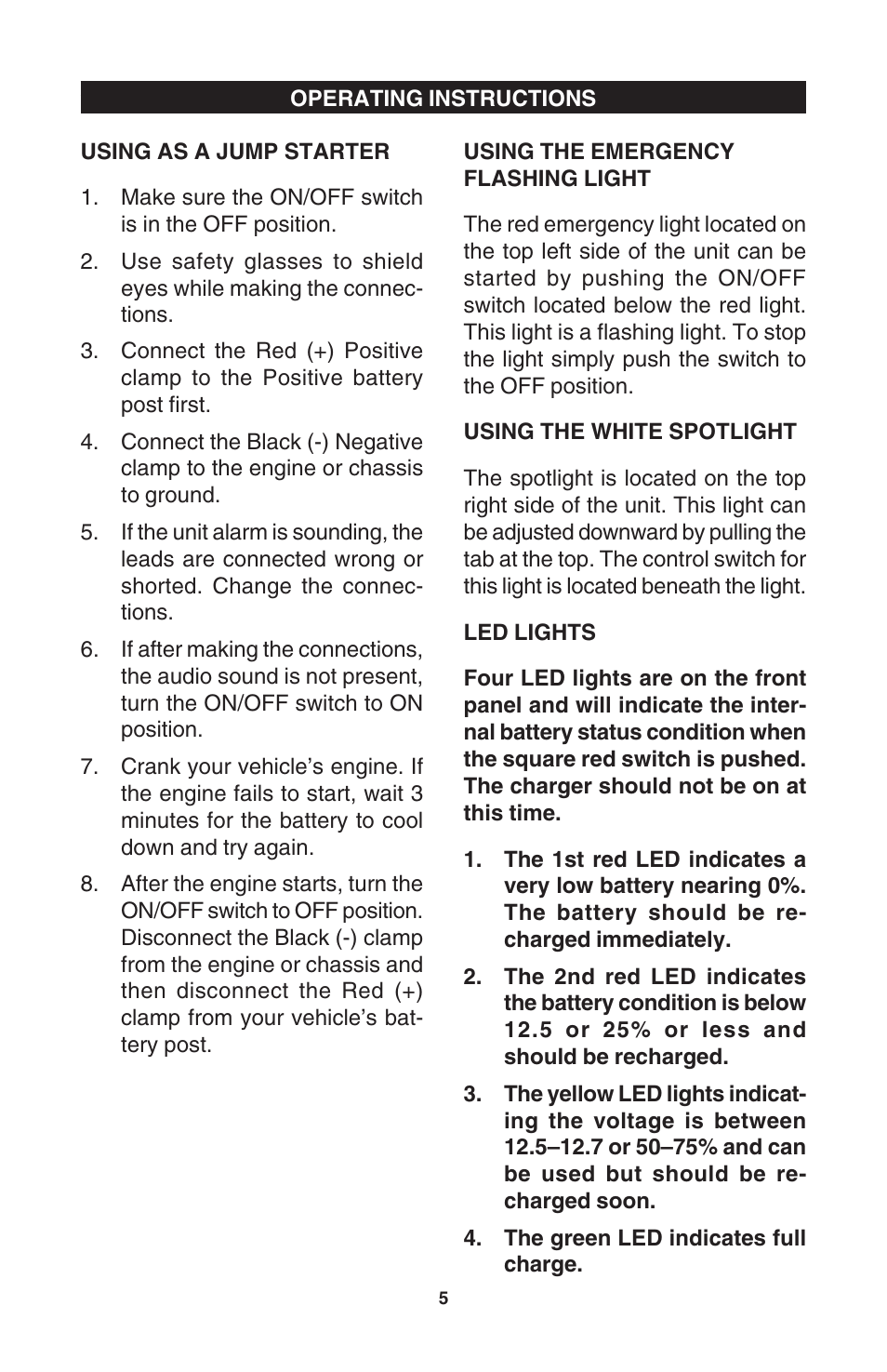 Schumacher PS-500-1A User Manual | Page 5 / 8