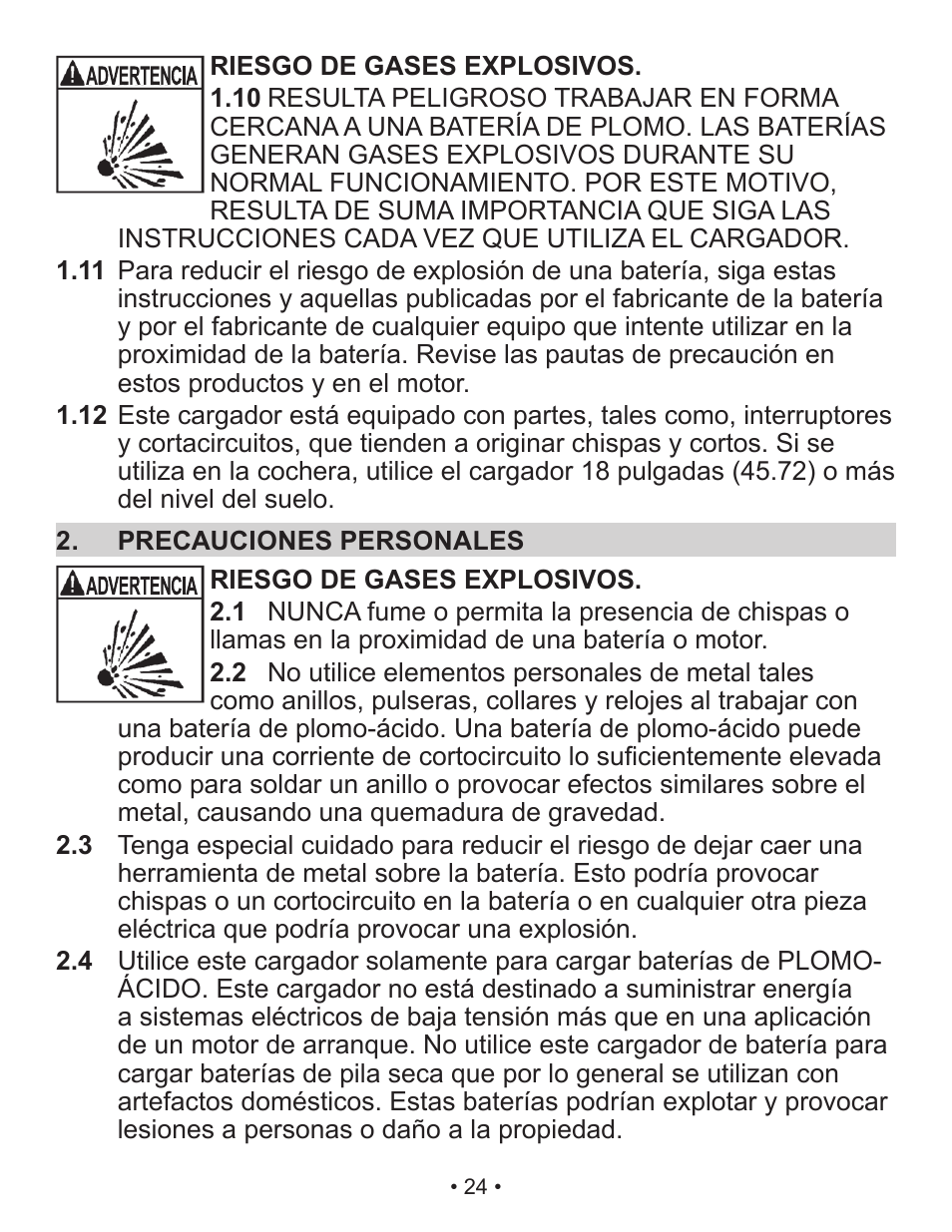 Schumacher Automatic Battery Charger / Maintainer SC-200A User Manual | Page 24 / 41