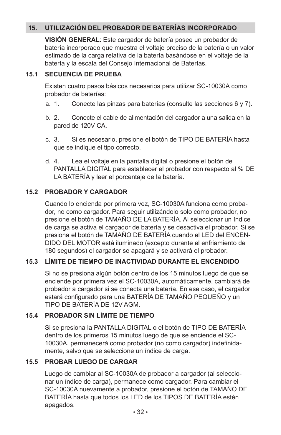 Schumacher SC-10030A. User Manual | Page 34 / 40