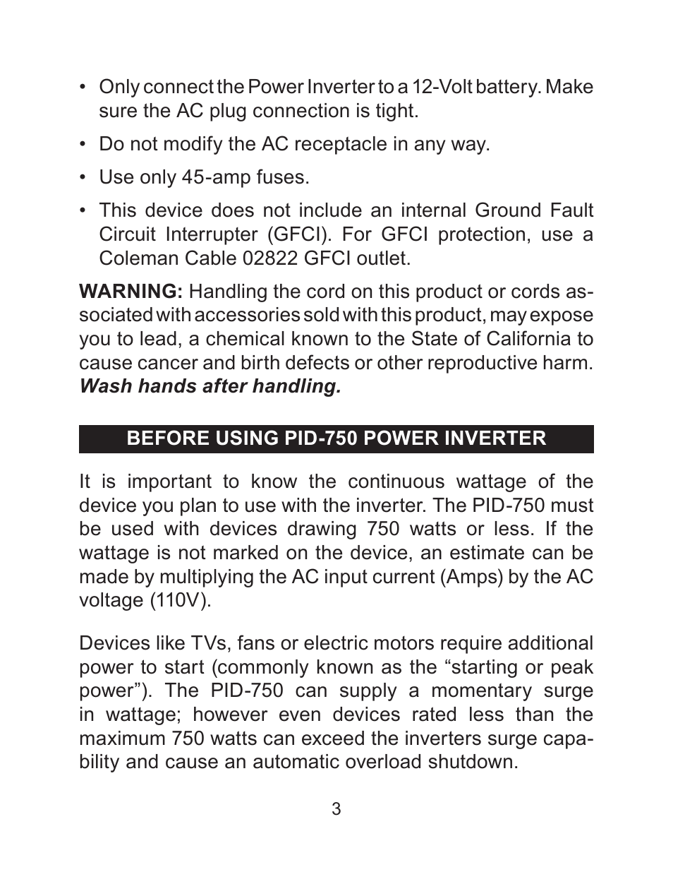 Schumacher PID-750 User Manual | Page 4 / 28
